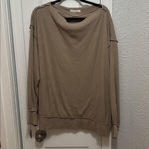 We The Free Main Squeeze Hacci Knit Sweater Olive Green, Size Medium